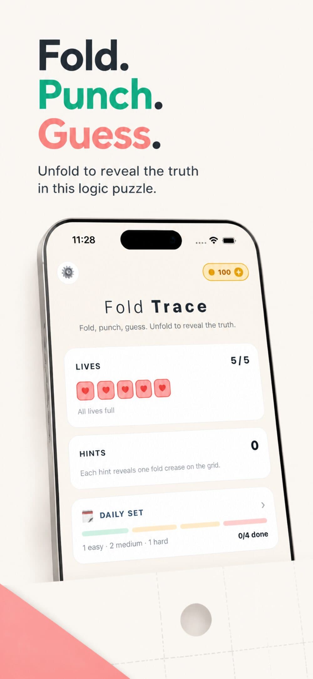 Fold, punch, guess — the puzzle board