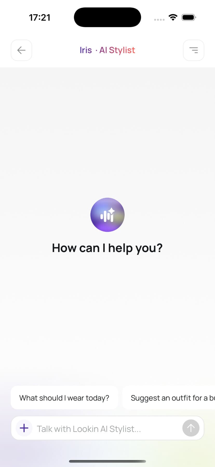 Iris AI stylist chat