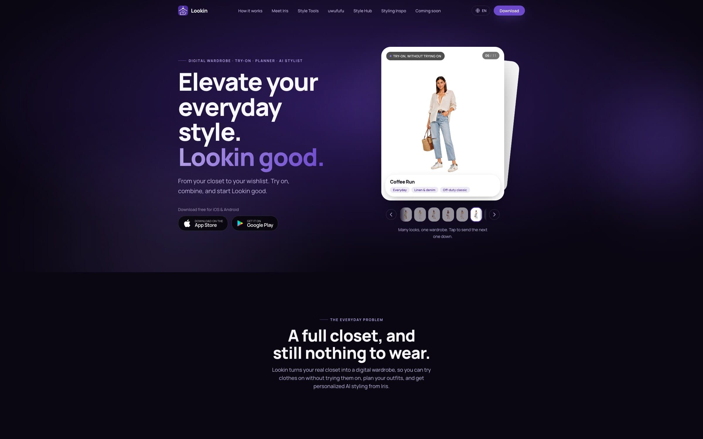 The lookingood.app landing page